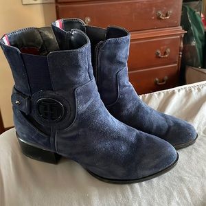 Tommy Hilfiger Navy Suede Boots size 6